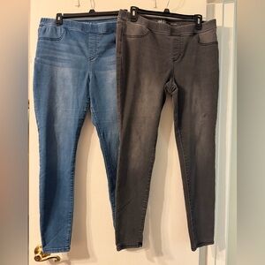 Style & Co Jeggings Womens Mid Rise Blue Rinse & Faded Black Sz L